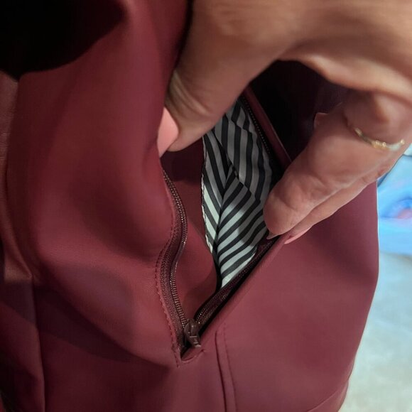 A.N.A. Faux Leather Motorcycle Jacket, Plum color, nicely lined, Size XL - Picture 4 of 12